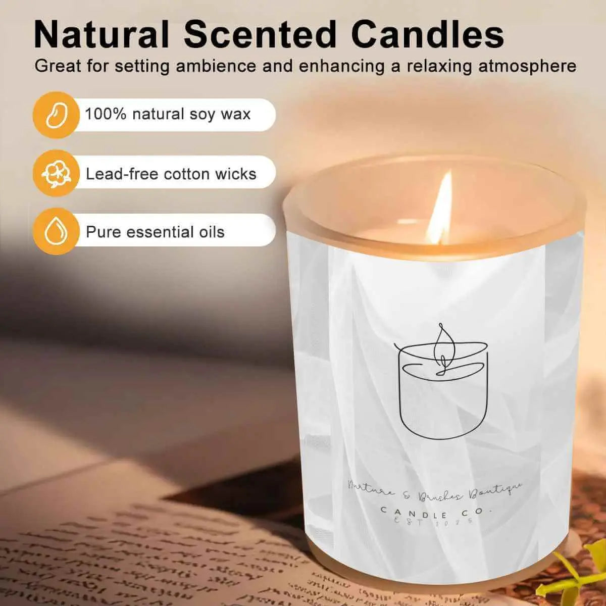 Frosted Jar Scented Candle with Lid (6oz)