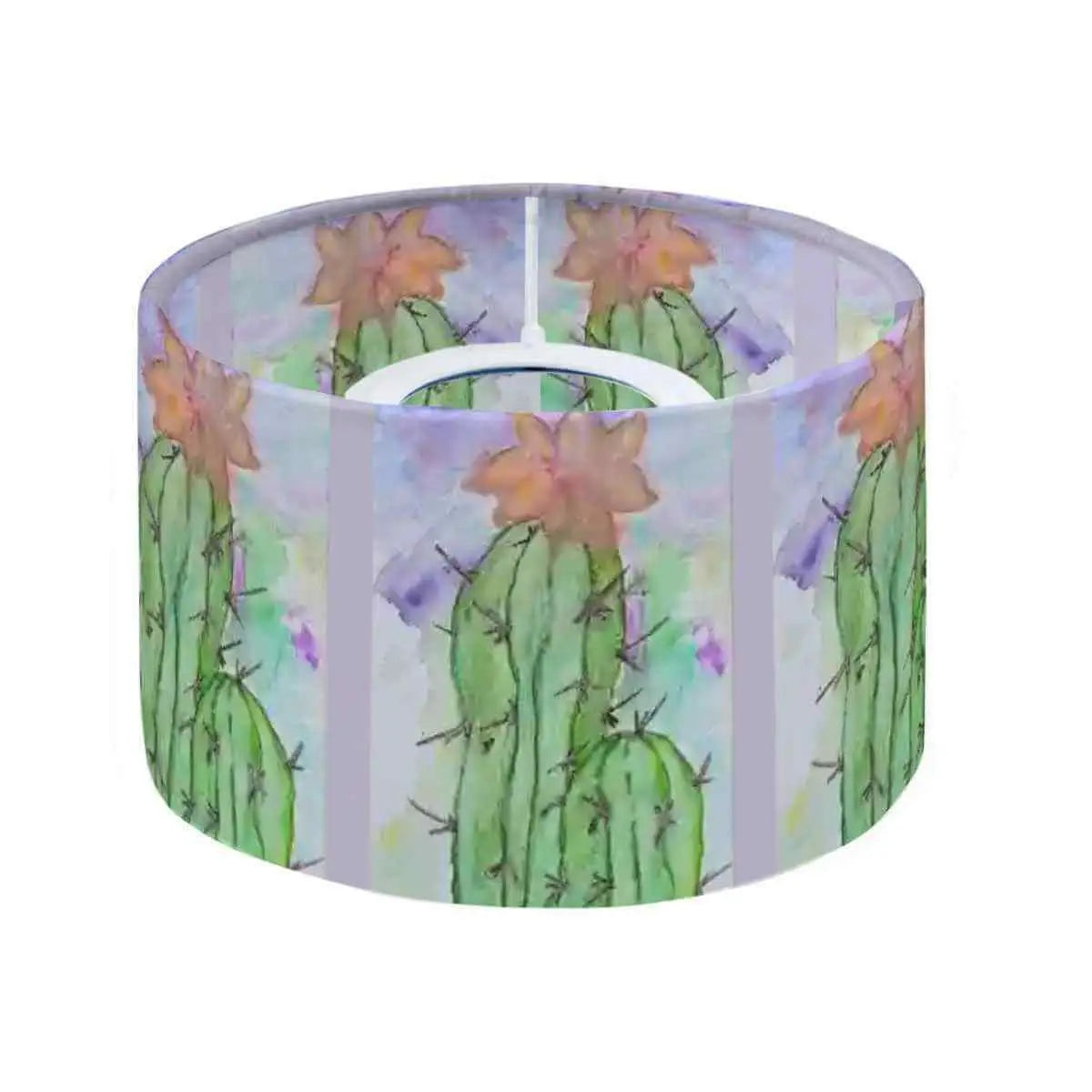 Sparkly New Year Candle Warmer Lampshade featuring a colorful cactus design with flowers.