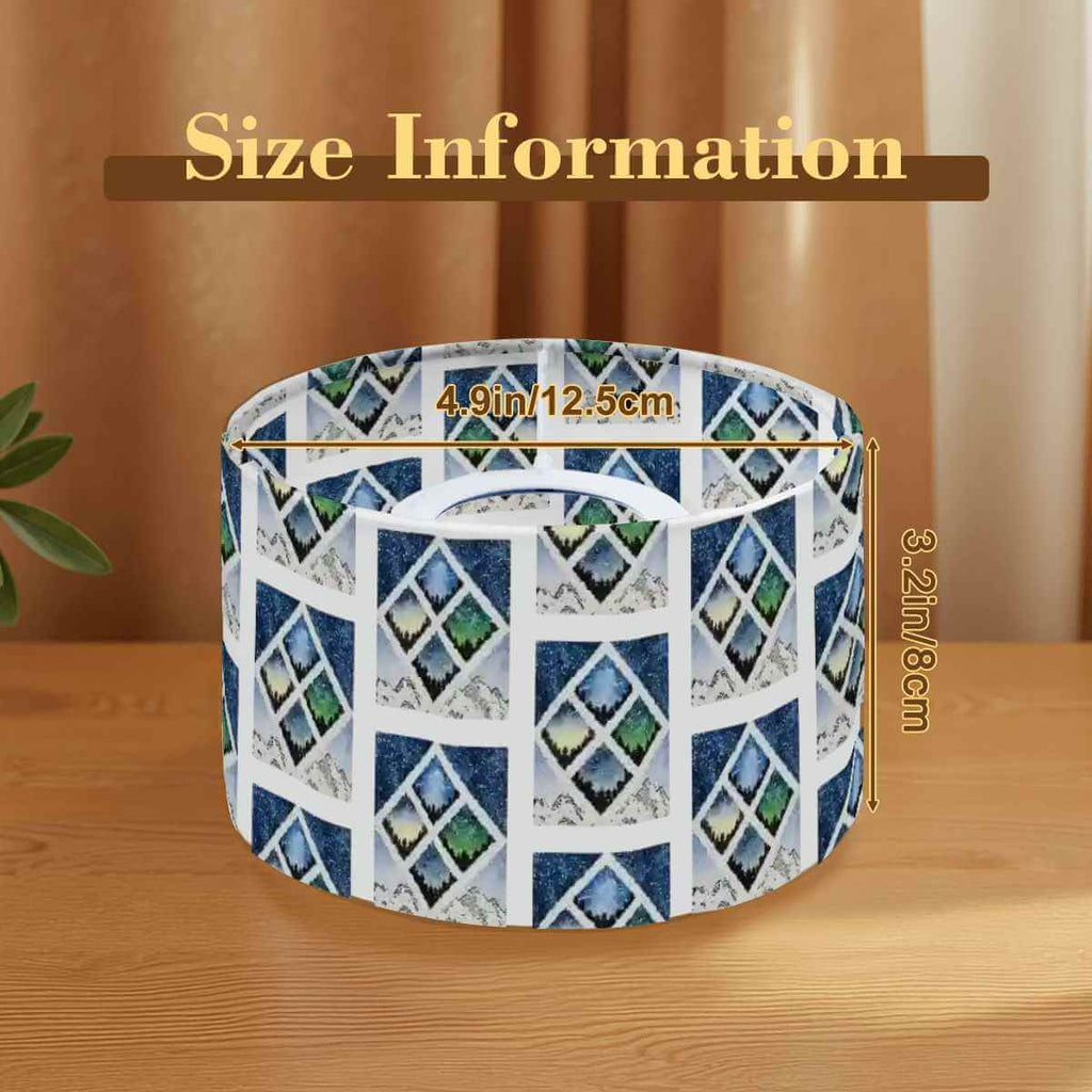 Sparkly New Year Candle Warmer Lampshade size information showing dimensions of 4.9in and 3.2in.