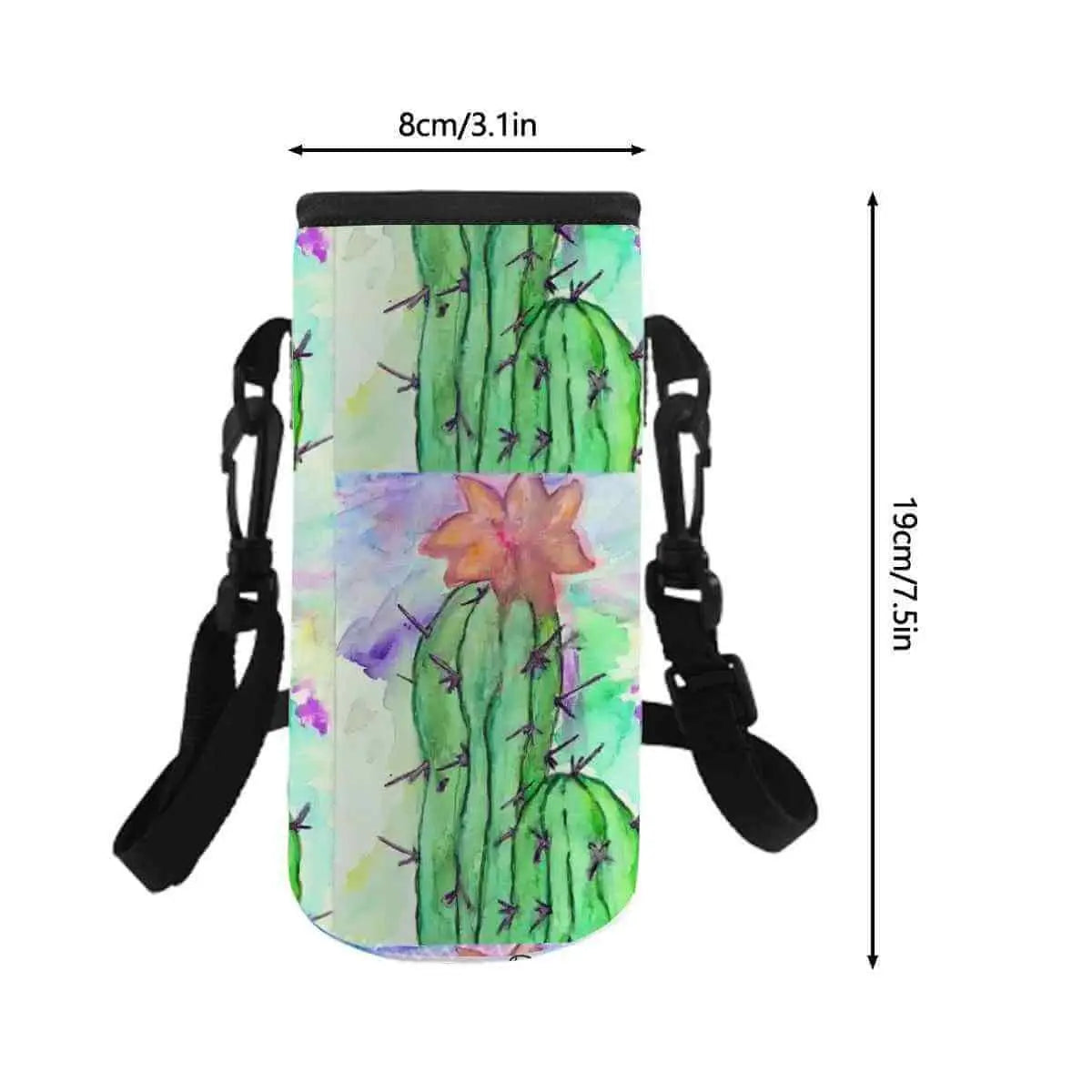 You're Not Alone Bottle Sleeve with cactus design, dimensions 8cm x 19cm, perfect for keeping your bottle safe in style.
