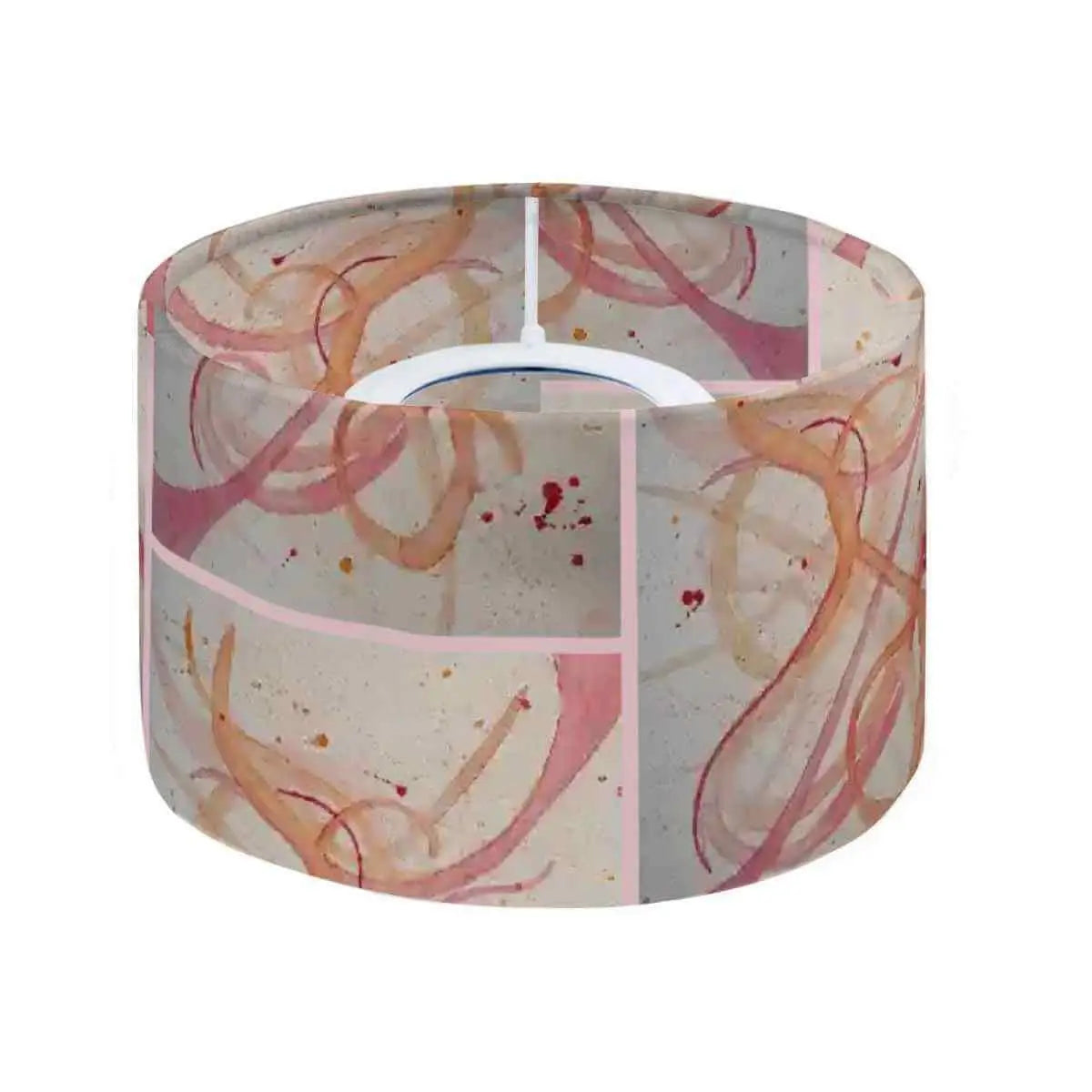 Sparkly New Year Candle Warmer Lampshade featuring artistic swirl designs in soft pink and gray tones.