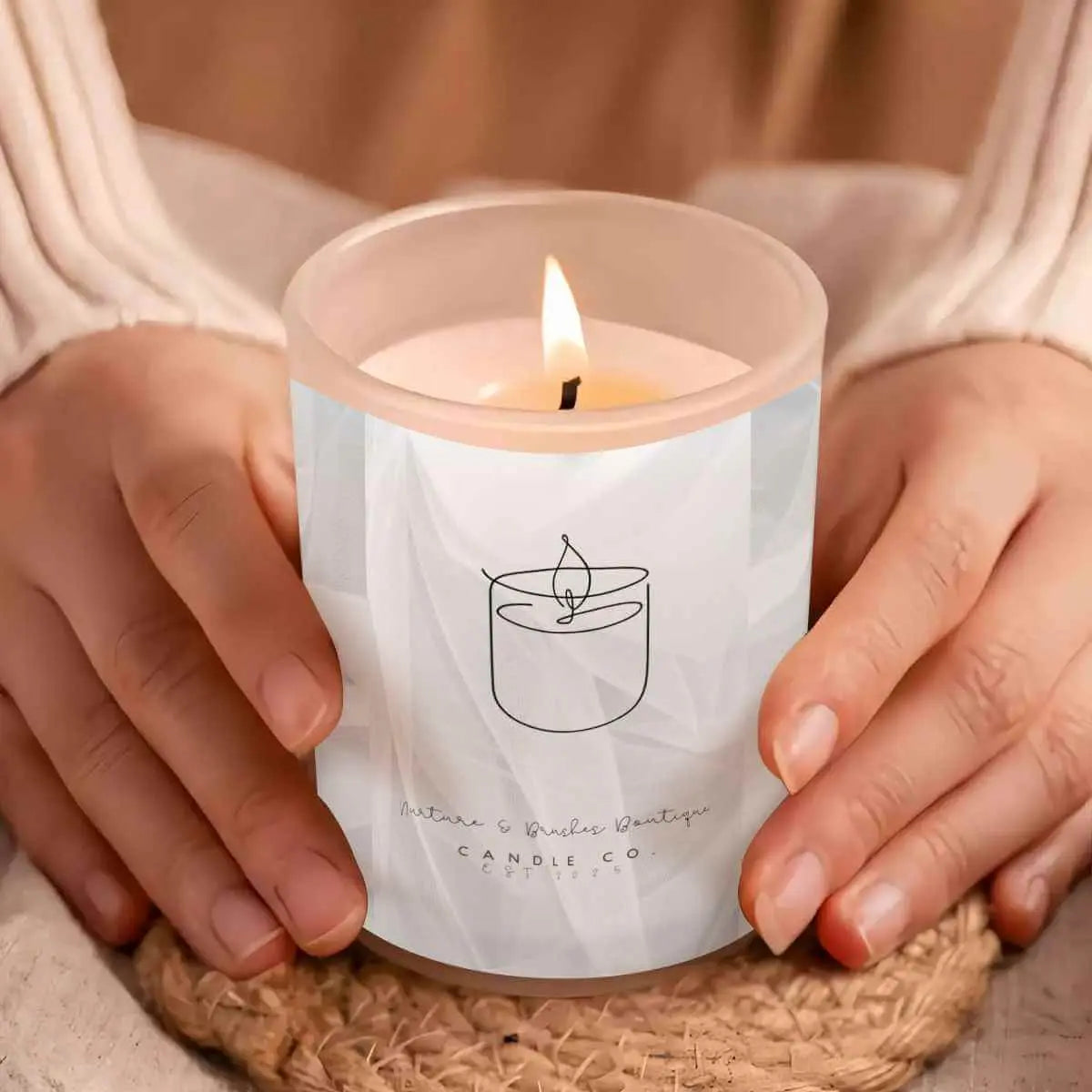 Frosted Jar Scented Candle with Lid (6oz)