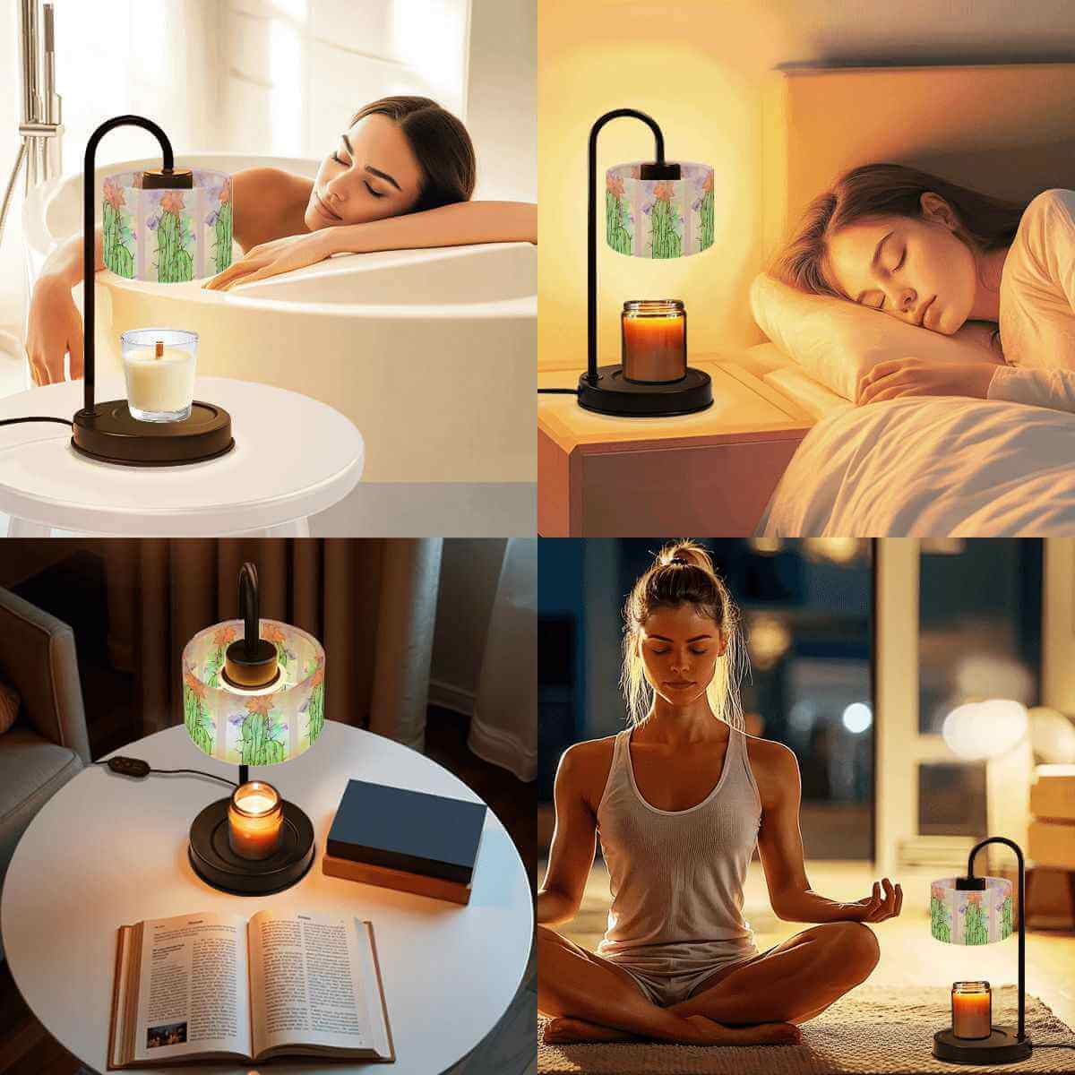 Sparkly New Year Candle Warmer Lampshade used in various settings, enhancing ambiance and candle experience.