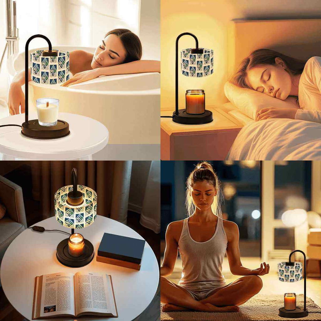 Sparkly New Year Candle Warmer Lampshade enhancing relaxation and ambiance in various settings.