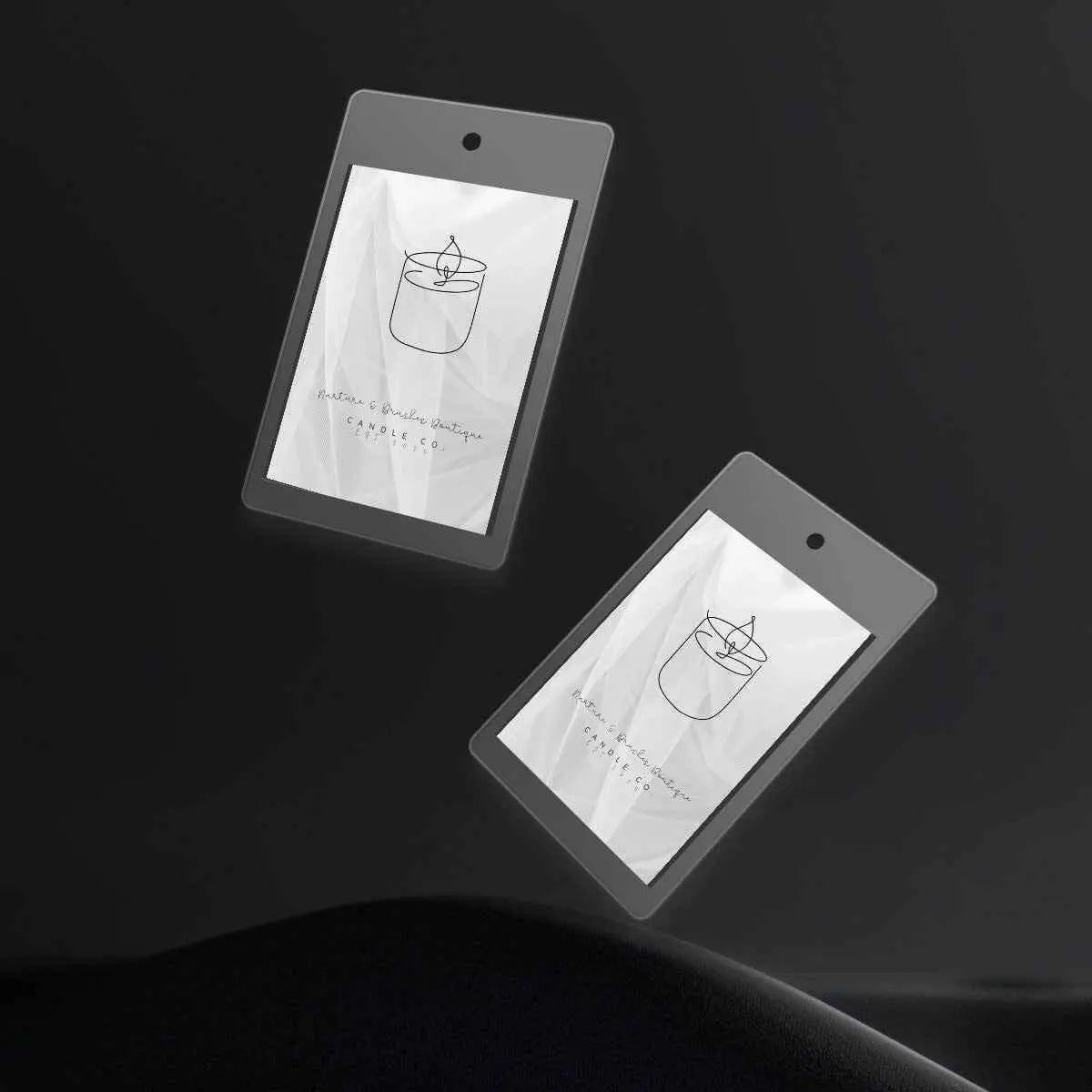 Sparkly New Year Candle Warmer Lampshade product labels with minimalist design on a dark background.