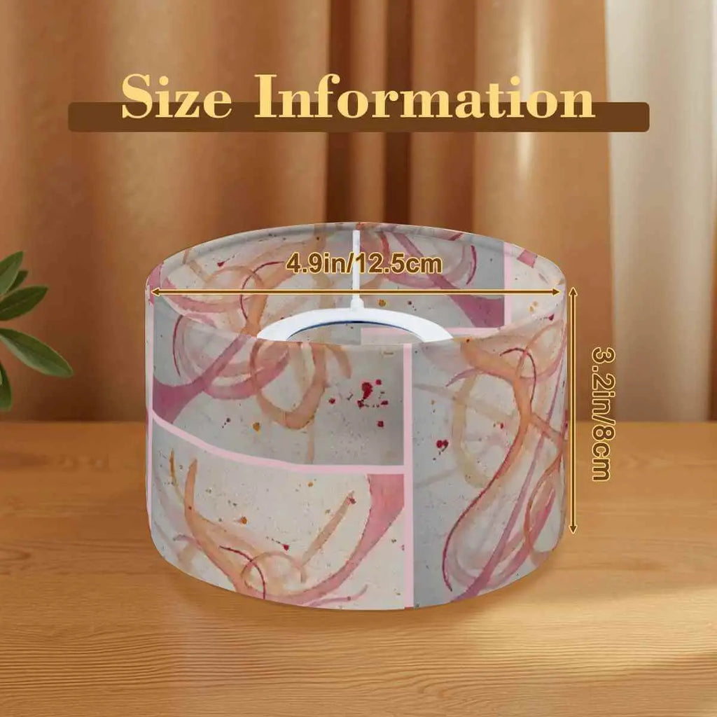 Sparkly New Year Candle Warmer Lampshade size information with measurements on a stylish background.