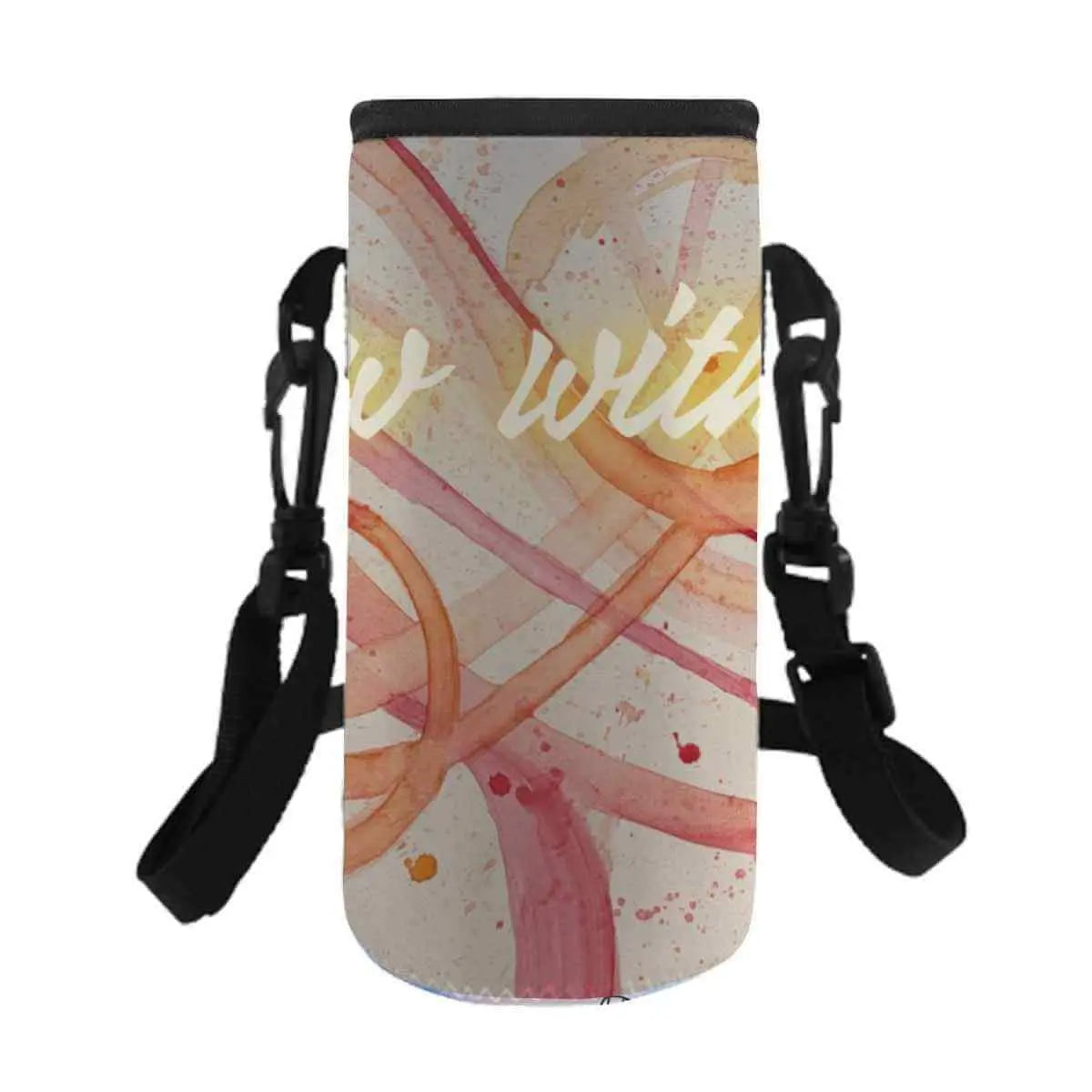 You're Not Alone Bottle Sleeve featuring unique abstract design and adjustable straps for easy carrying.