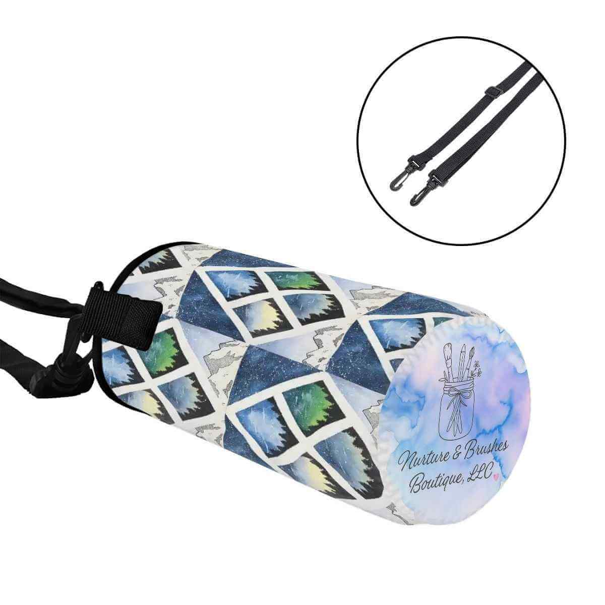 You're Not Alone Bottle Sleeve featuring a colorful design and adjustable strap for easy carrying.