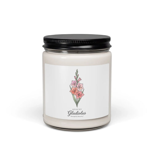 August Gladiolus Birth Flower Soy Candle | Botanical, Personalized Printify