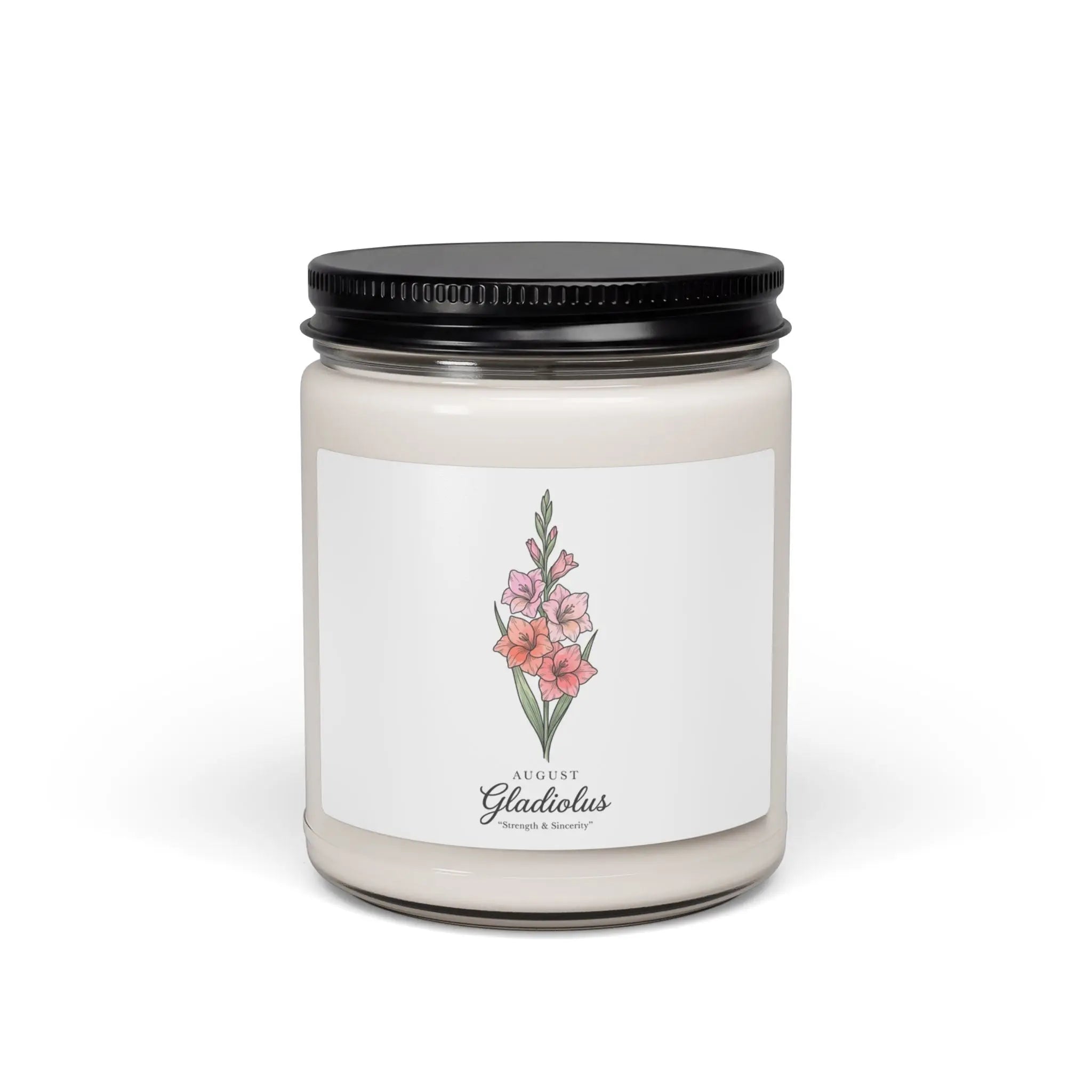 August Gladiolus Birth Flower Soy Candle | Botanical, Personalized Printify