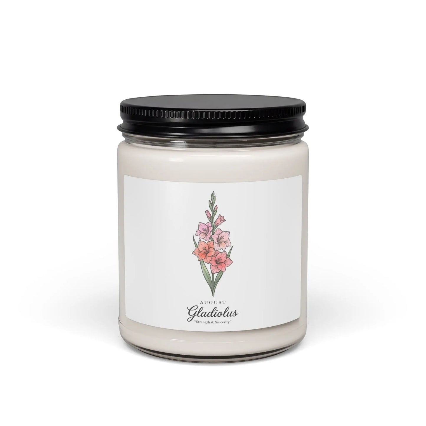 August Gladiolus Birth Flower Soy Candle | Botanical, Personalized Printify