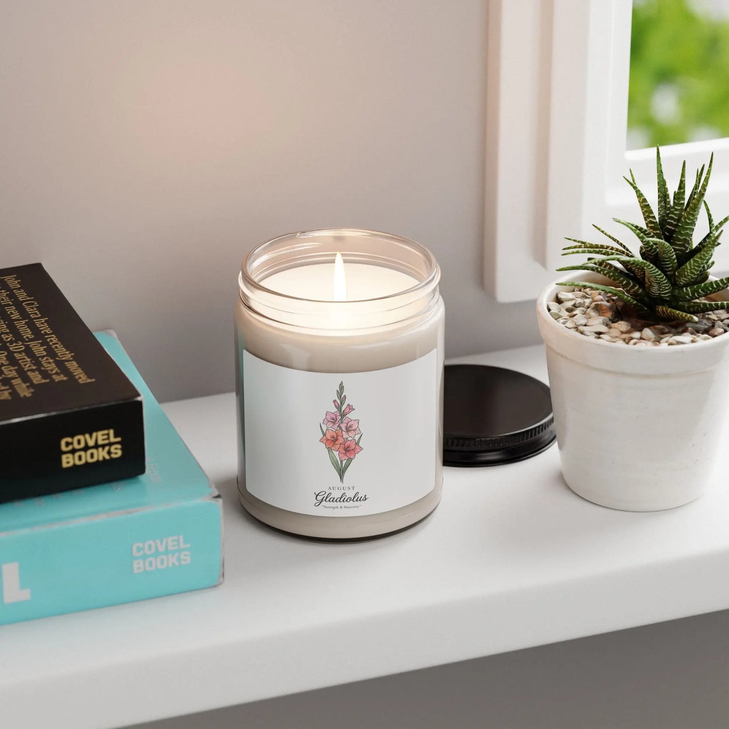 August Gladiolus Birth Flower Soy Candle | Botanical, Personalized Printify