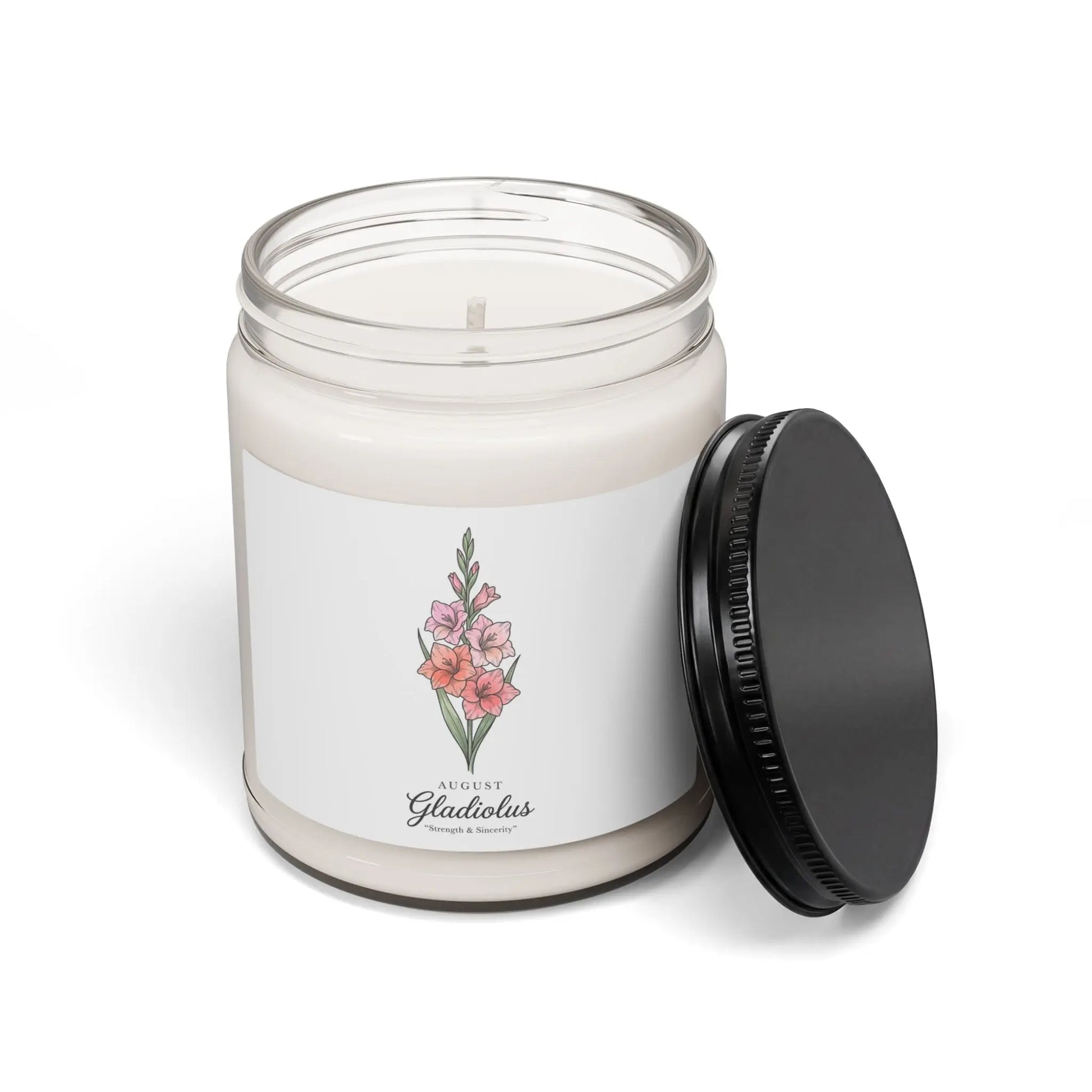 August Gladiolus Birth Flower Soy Candle | Botanical, Personalized Printify