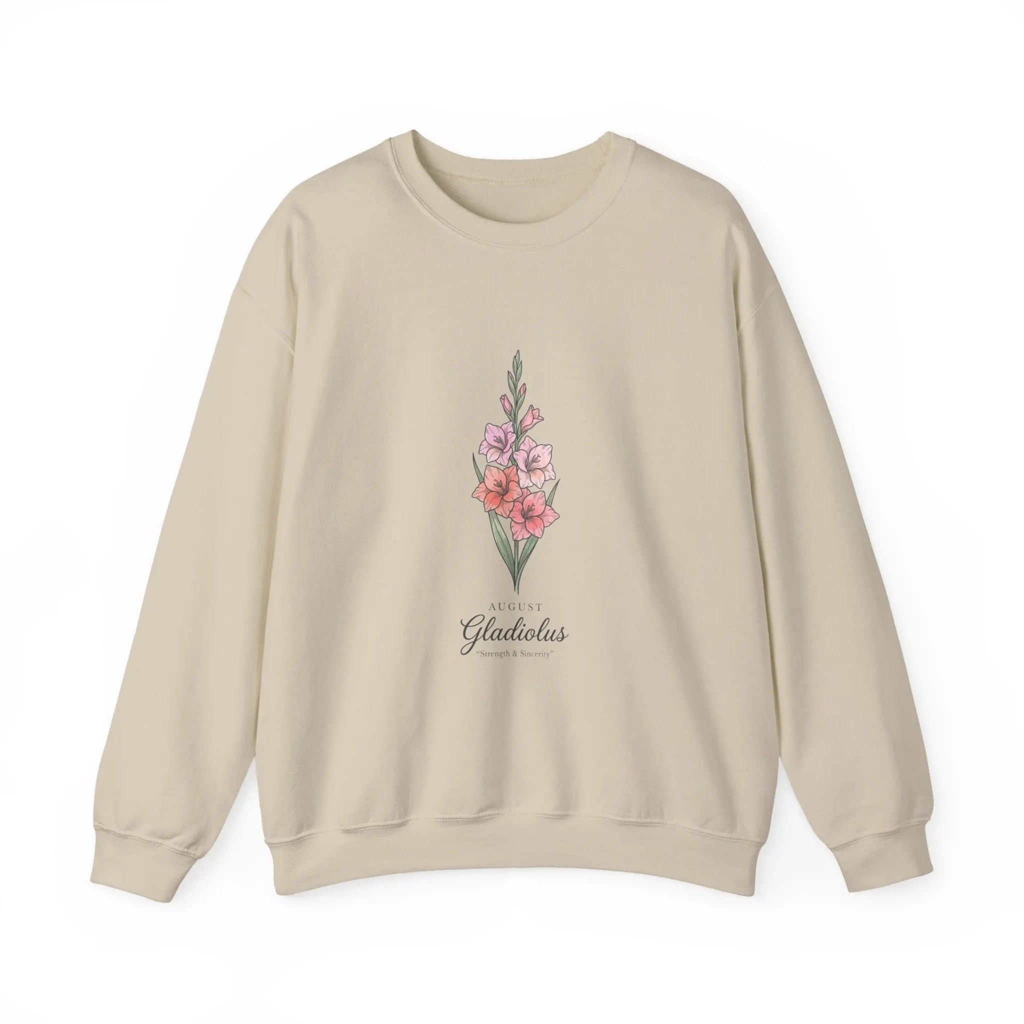 Gladiolus Birth Month Flower Sweatshirt | botanical watercolor, personalized Printify