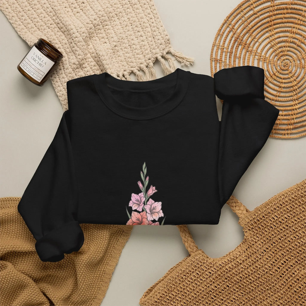 Gladiolus Birth Month Flower Sweatshirt | botanical watercolor, personalized Printify