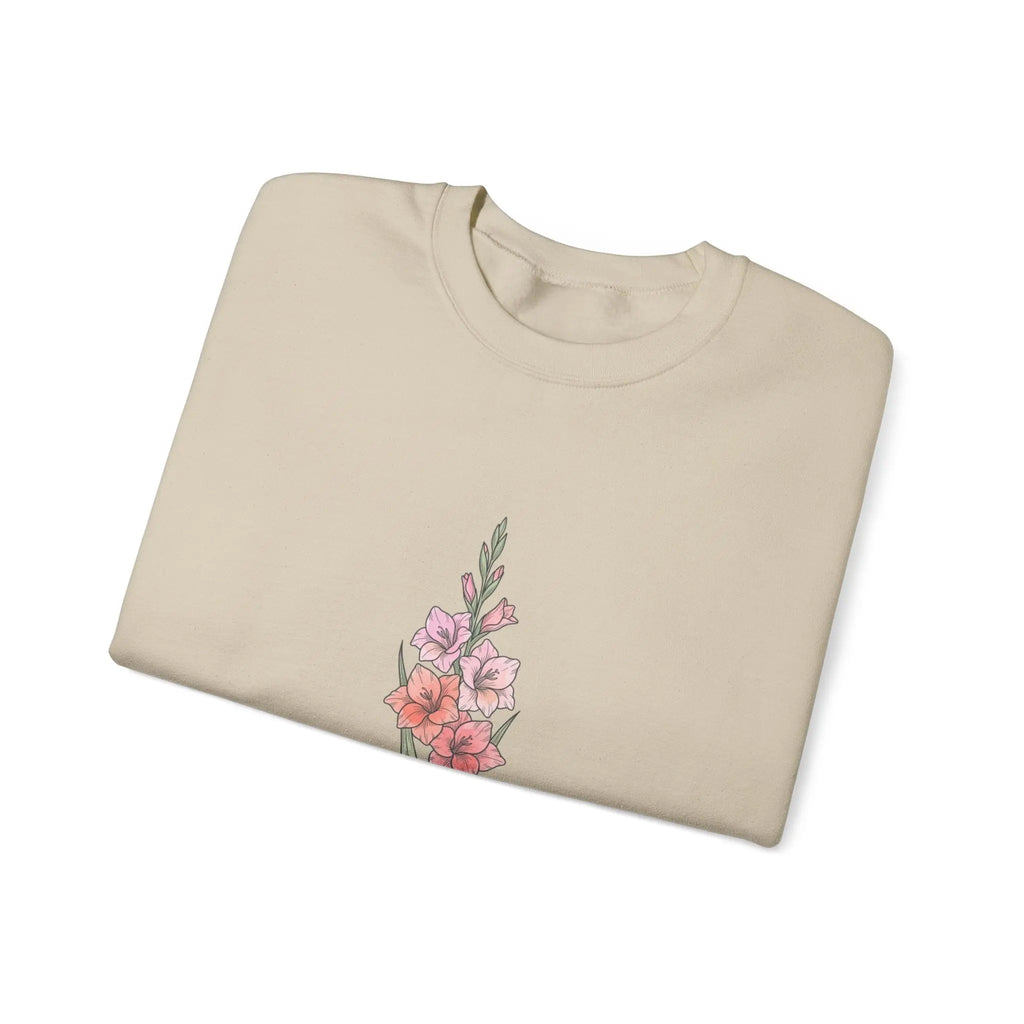 Gladiolus Birth Month Flower Sweatshirt | botanical watercolor, personalized Printify