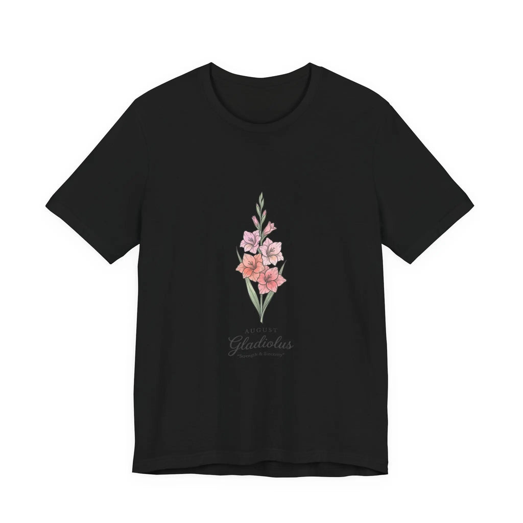 Gladiolus Birth Month Flower Tee | Botanical Watercolor, Personalized Name Printify