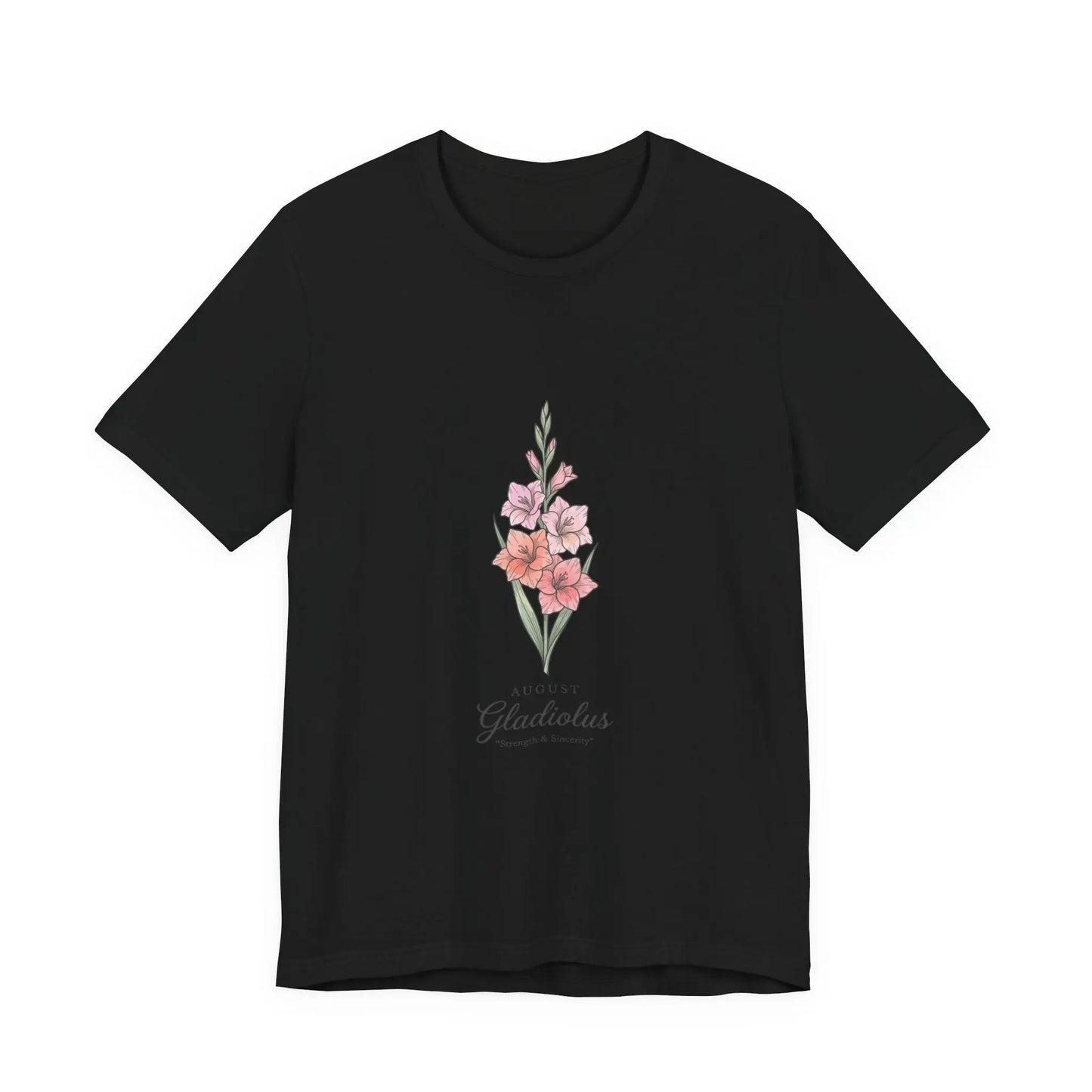 Gladiolus Birth Month Flower Tee | Botanical Watercolor, Personalized Name Printify