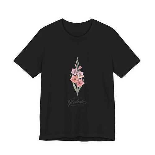 Gladiolus Birth Month Flower Tee | Botanical Watercolor, Personalized Name Printify