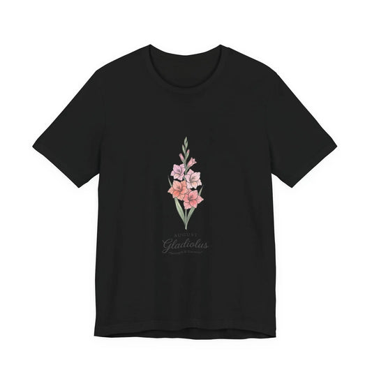 Gladiolus Birth Month Flower Tee | Botanical Watercolor, Personalized Name Printify