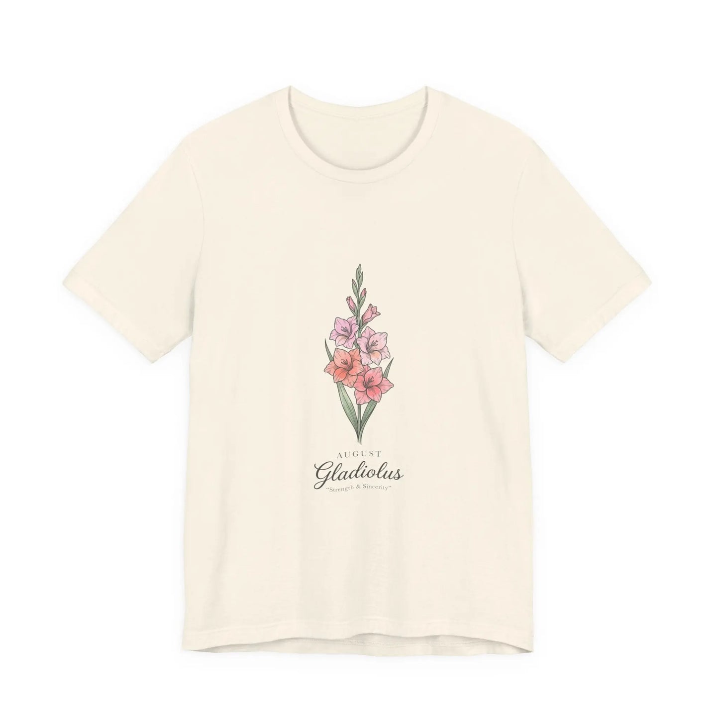 Gladiolus Birth Month Flower Tee | Botanical Watercolor, Personalized Name Printify