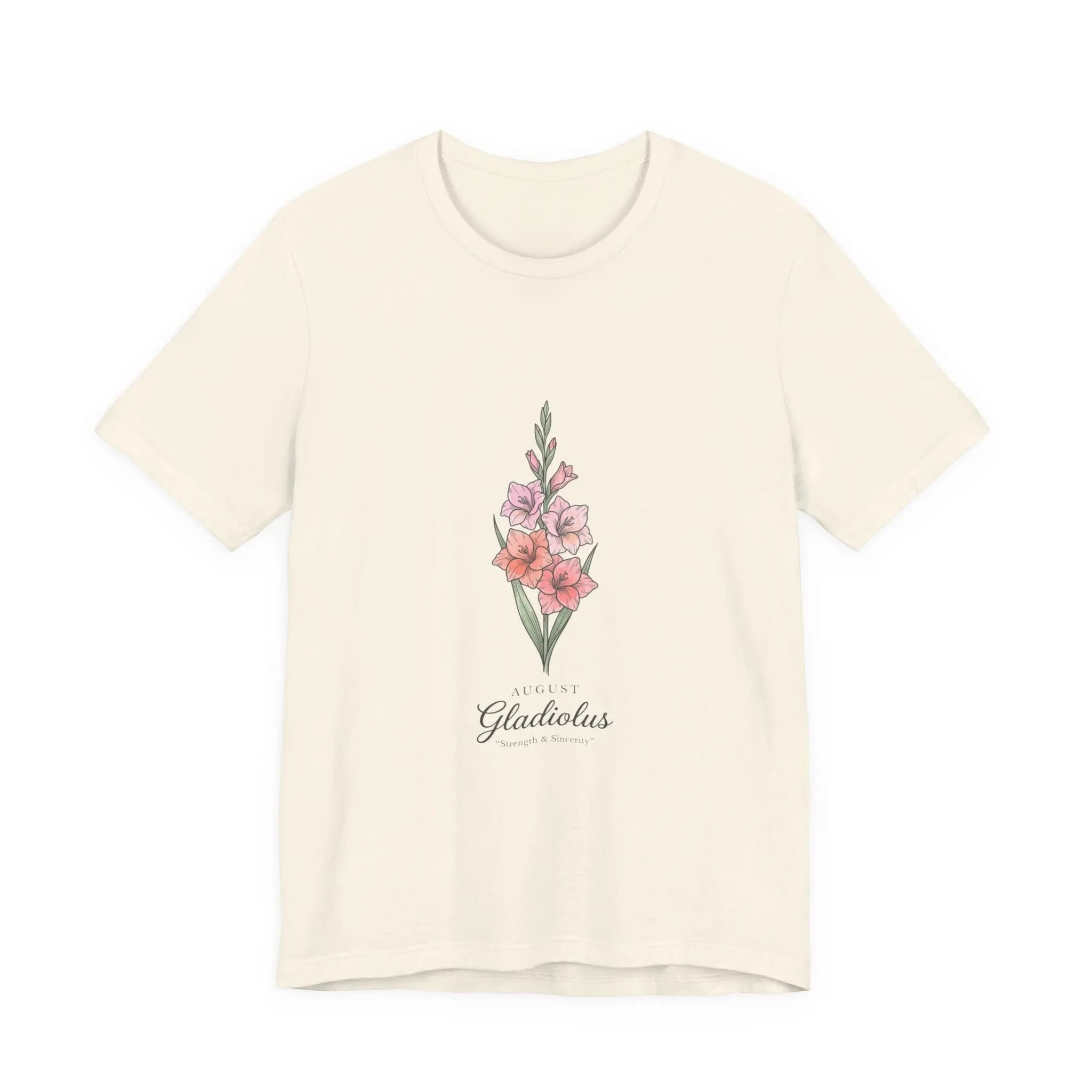 Gladiolus Birth Month Flower Tee | Botanical Watercolor, Personalized Name Printify