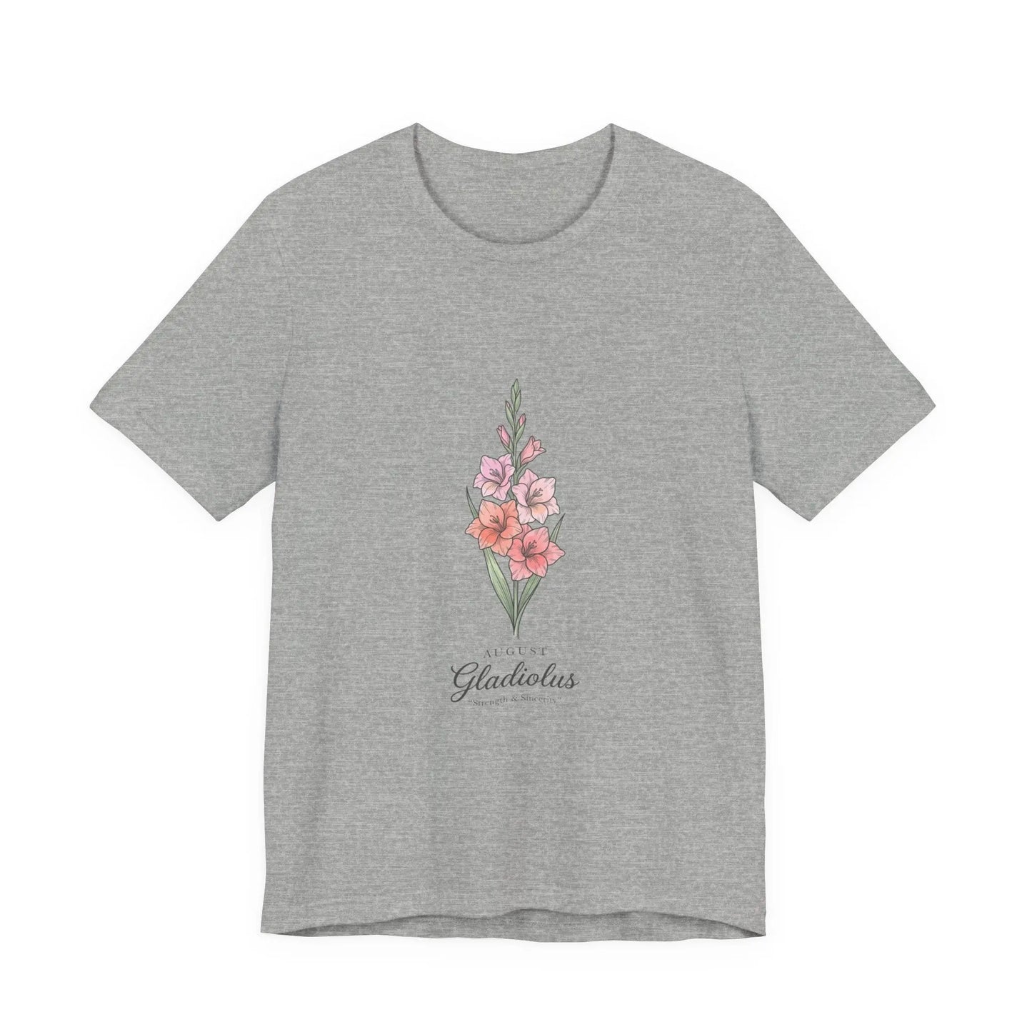 Gladiolus Birth Month Flower Tee | Botanical Watercolor, Personalized Name Printify