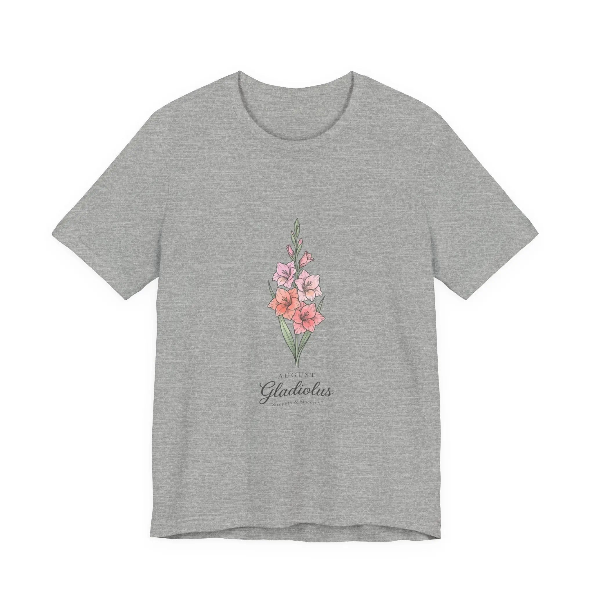 Gladiolus Birth Month Flower Tee | Botanical Watercolor, Personalized Name Printify