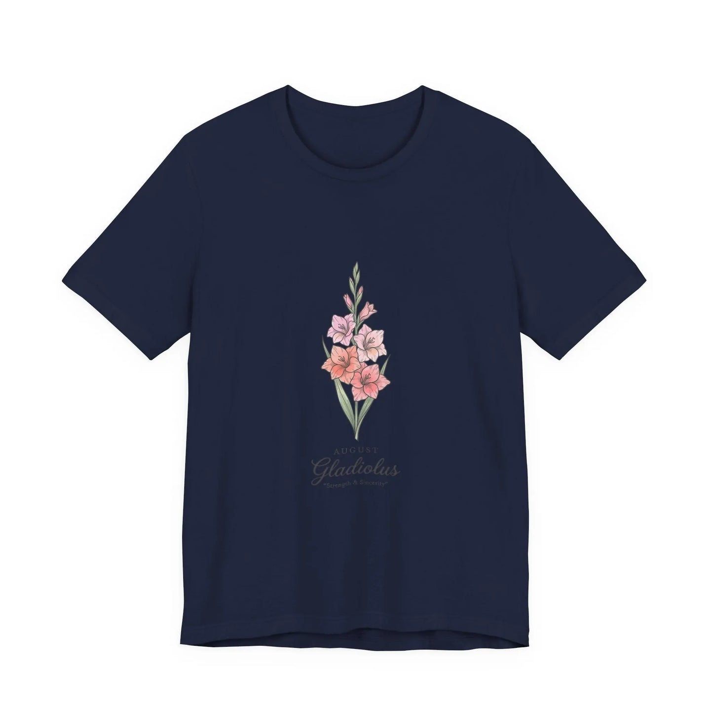 Gladiolus Birth Month Flower Tee | Botanical Watercolor, Personalized Name Printify