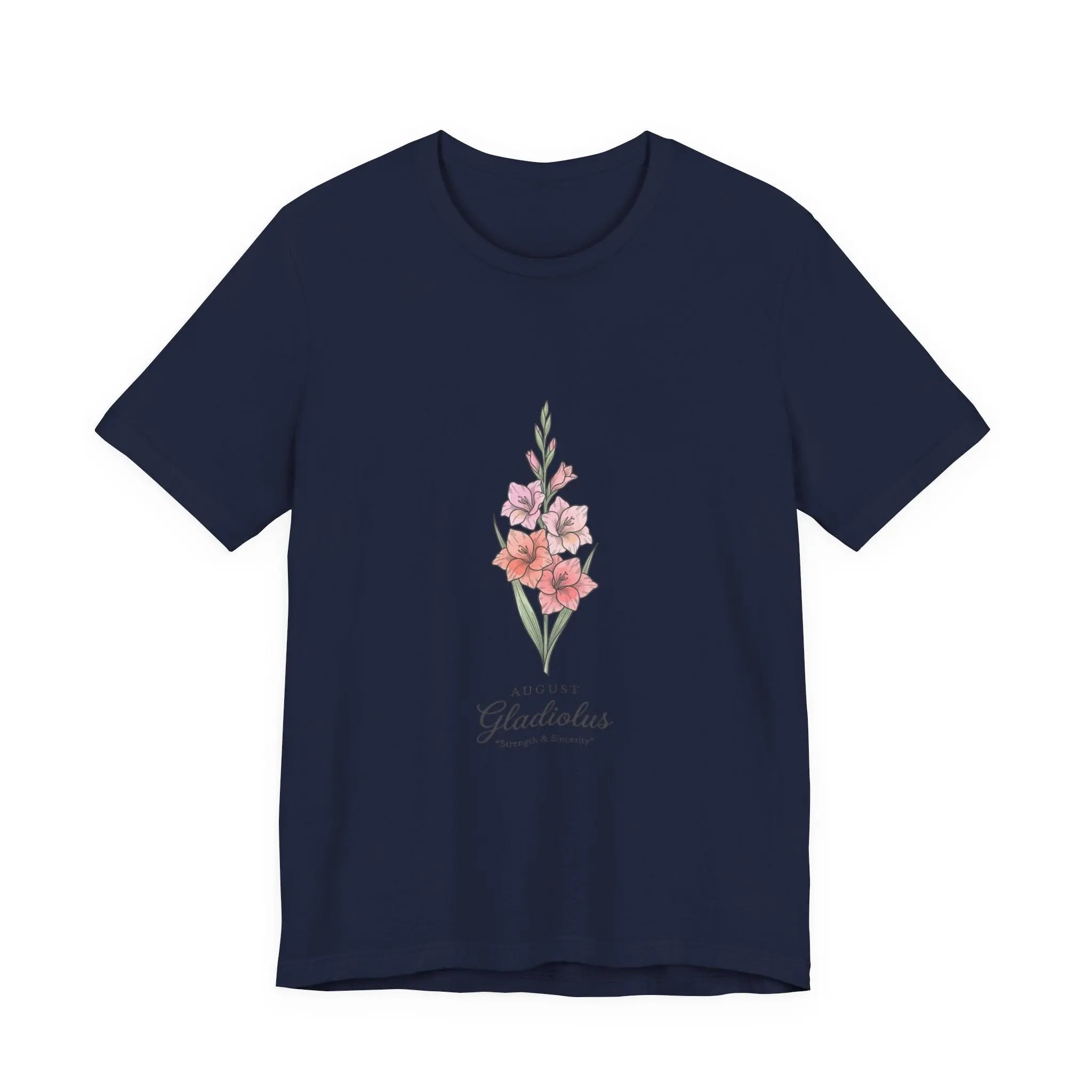 Gladiolus Birth Month Flower Tee | Botanical Watercolor, Personalized Name Printify