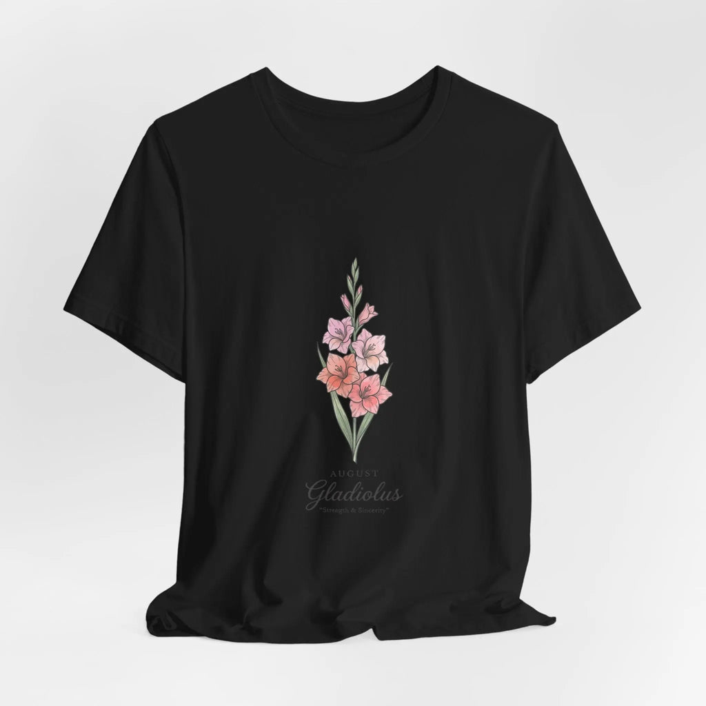 Gladiolus Birth Month Flower Tee | Botanical Watercolor, Personalized Name Printify
