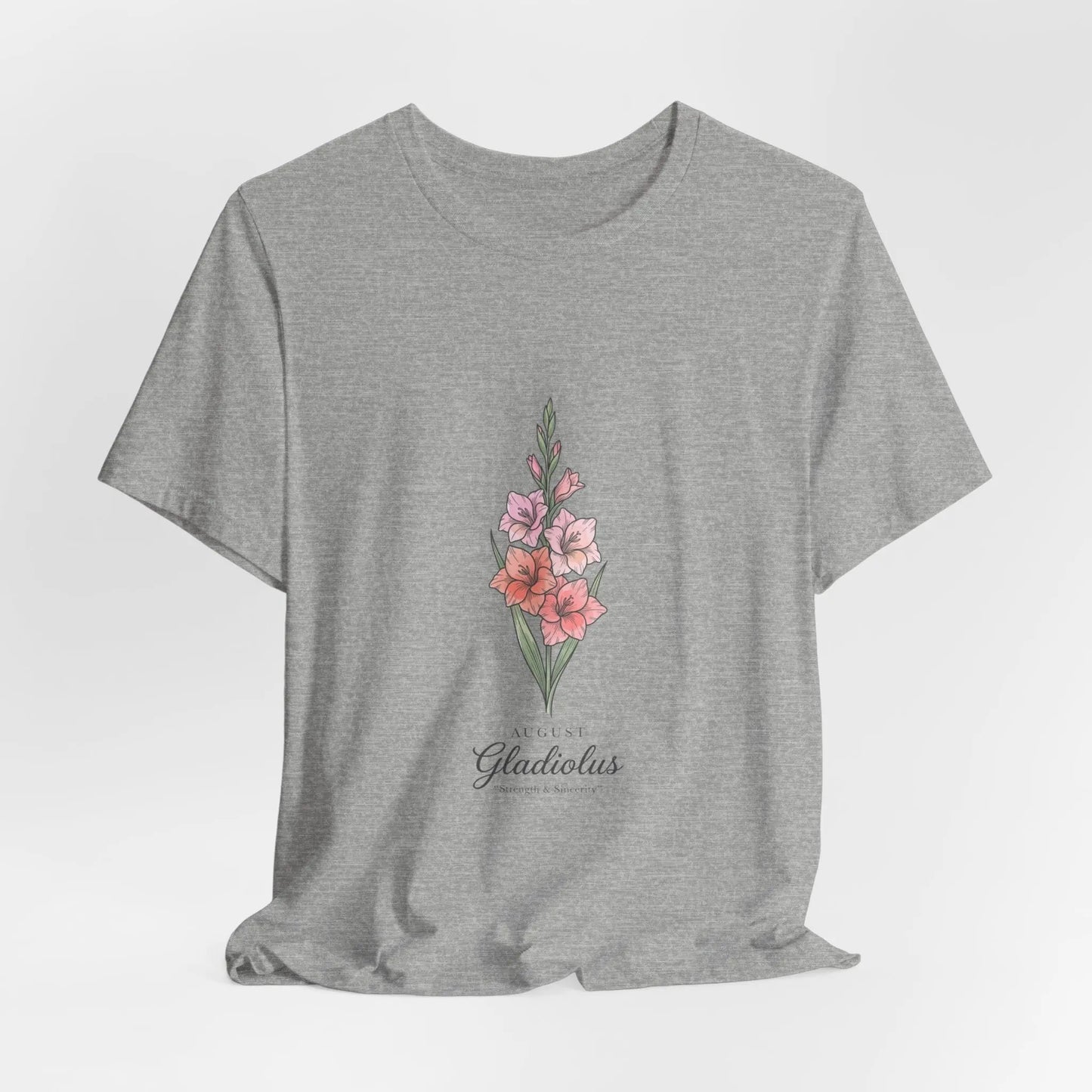 Gladiolus Birth Month Flower Tee | Botanical Watercolor, Personalized Name Printify