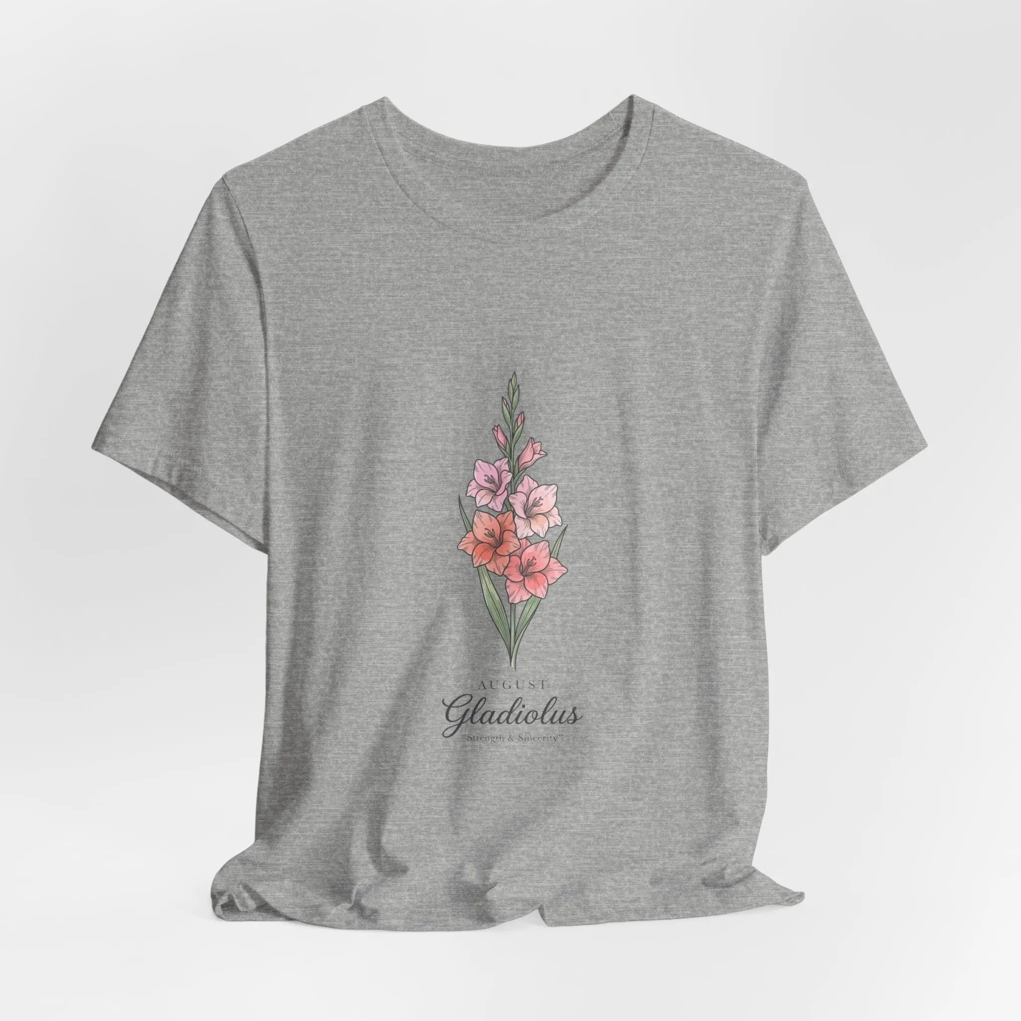 Gladiolus Birth Month Flower Tee | Botanical Watercolor, Personalized Name Printify