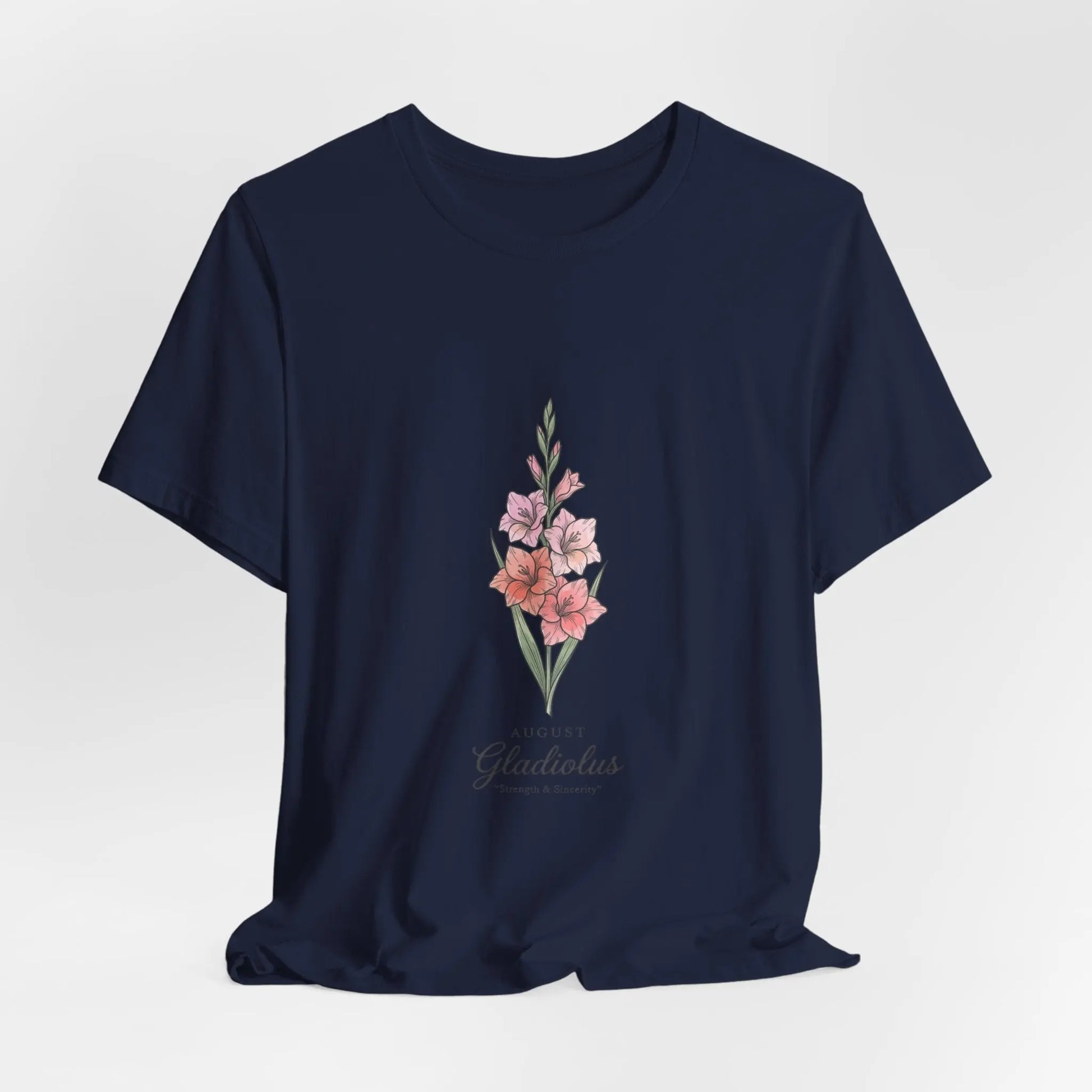 Gladiolus Birth Month Flower Tee | Botanical Watercolor, Personalized Name Printify