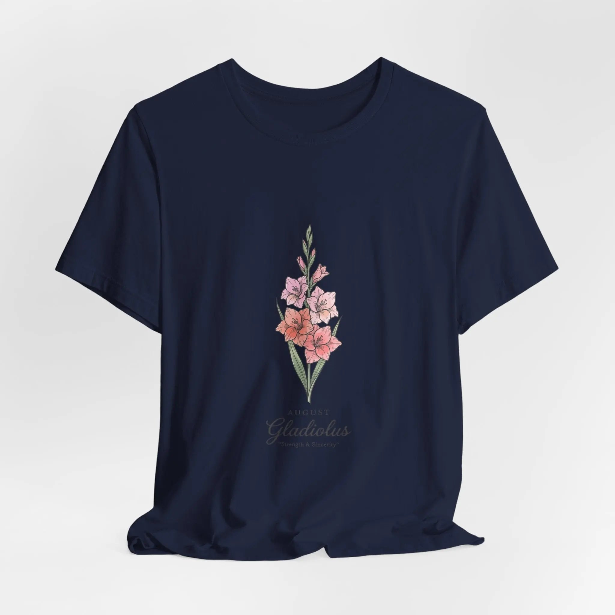 Gladiolus Birth Month Flower Tee | Botanical Watercolor, Personalized Name Printify