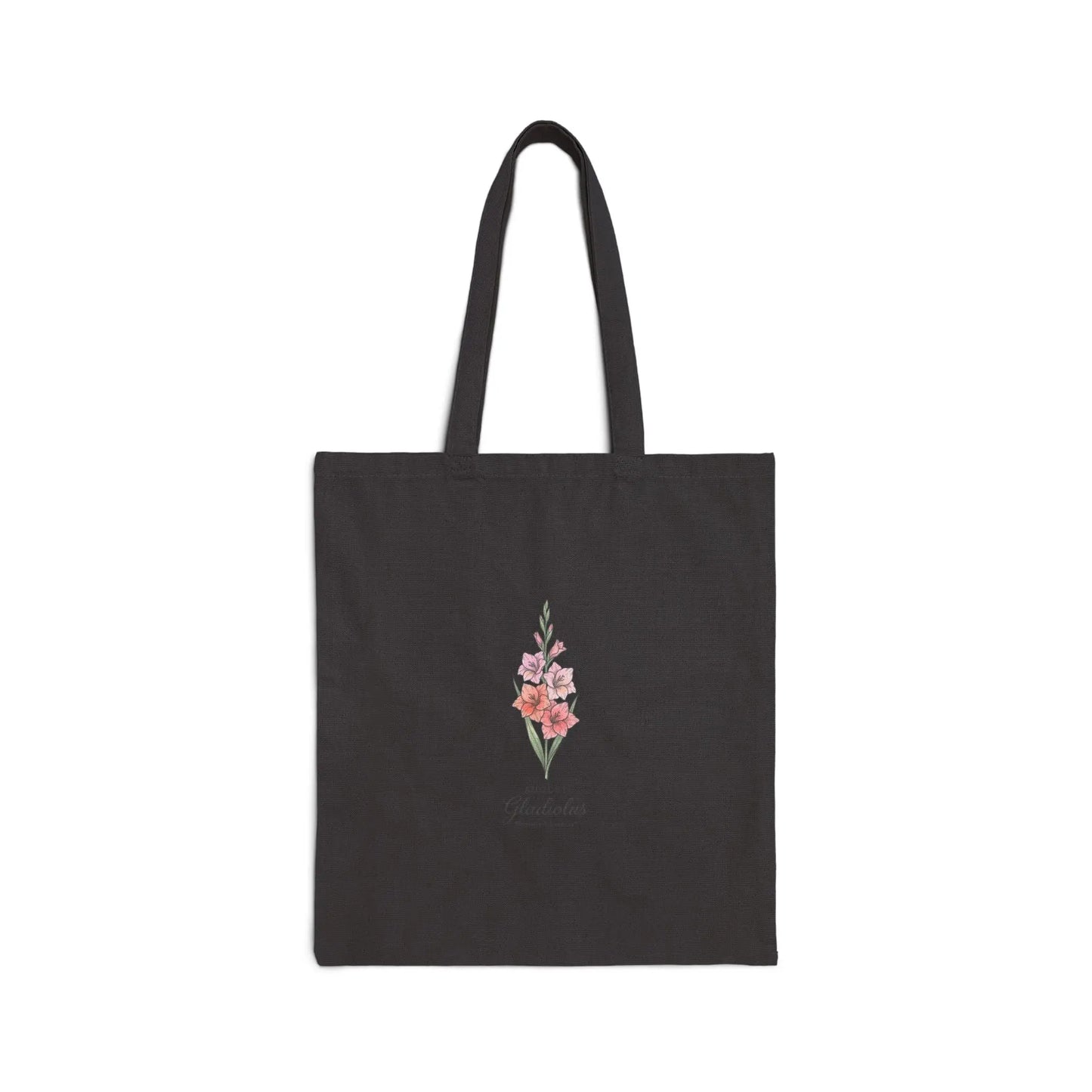 Gladiolus Birth Month Flower Tote, botanical watercolor, personalized name Printify