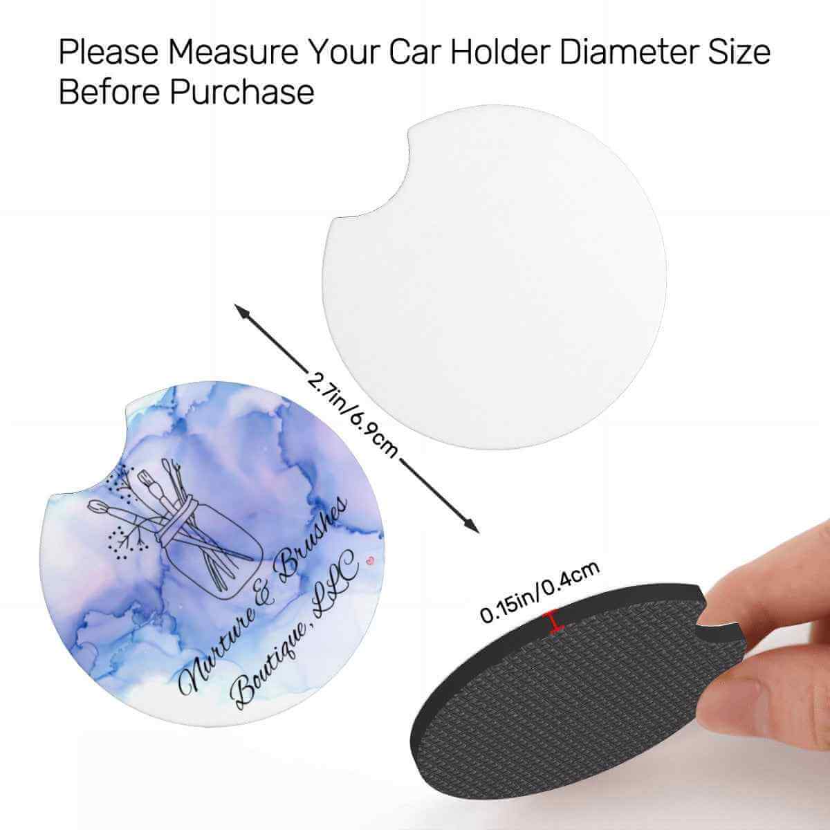 Neoprene Car Coasters Set of 2 for Enhanced Drink Stability and Style