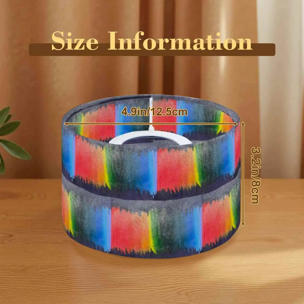 Size information for the Sparkly New Year Candle Warmer Lampshade with dimensions 4.9in x 3.2in.