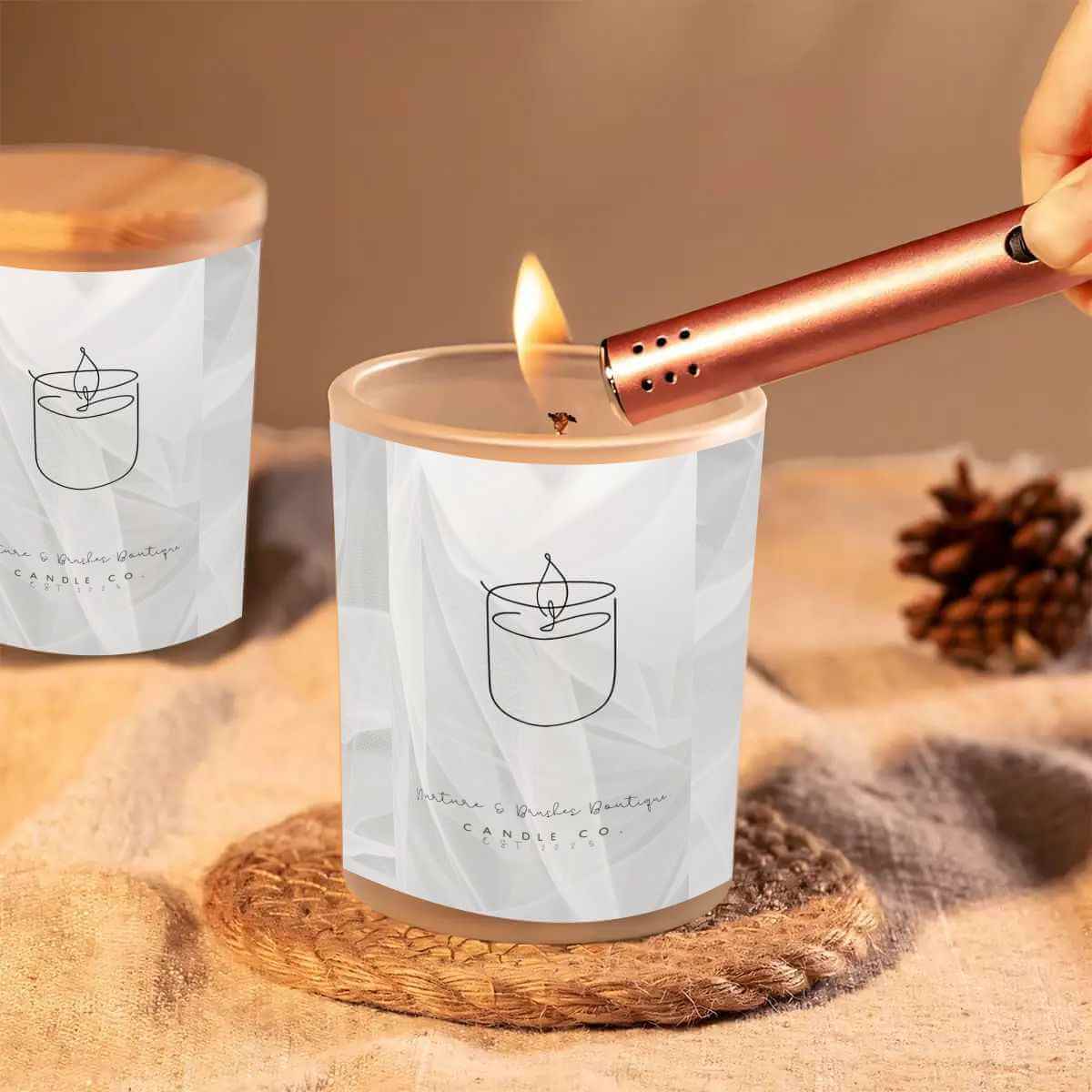 Frosted Jar Scented Candle with Lid (6oz)